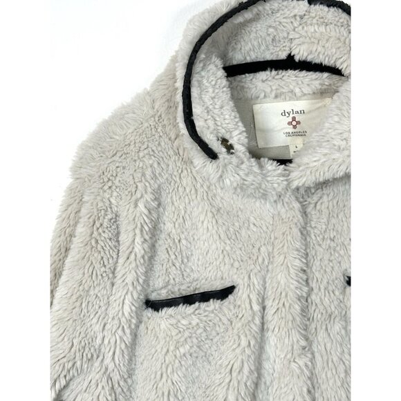 Dylan Clothing Los Angeles Womens Jacket Soft Faux Fur Snap Large Cream‎ Glam - Picture 3 of 12